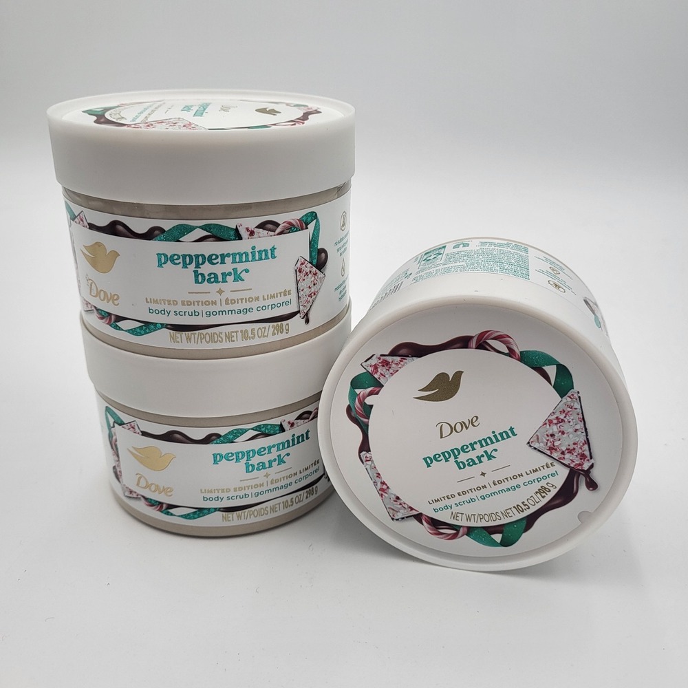 Lot of 3 Dove Peppermint Bark Body Scrub 10.5oz.‎ Limited Edition